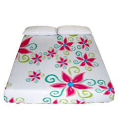 Flower Beauty Sexy Rainbow Sunflower Pink Green Blue Fitted Sheet (queen Size) by Mariart
