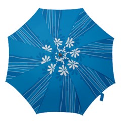 Flower Blue Hook Handle Umbrellas (medium) by Mariart