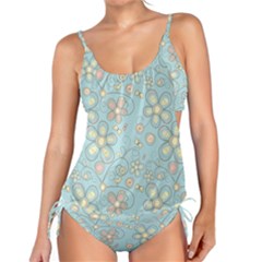 Flower Blue Butterfly Bird Yellow Floral Sexy Tankini Set by Mariart