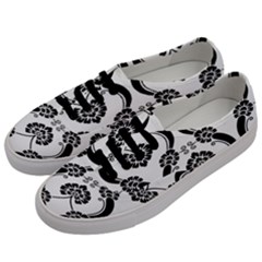 Flower Floral Black Sexy Star Black Men s Classic Low Top Sneakers by Mariart