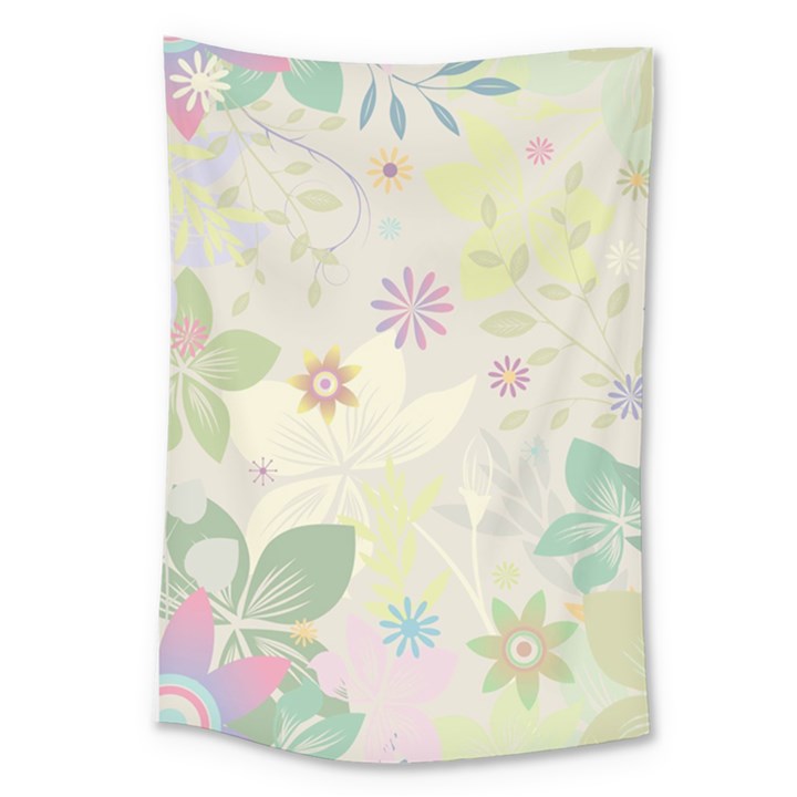 Flower Rainbow Star Floral Sexy Purple Green Yellow White Rose Large Tapestry