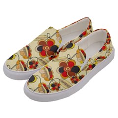 Flower Seed Rainbow Rose Men s Canvas Slip Ons by Mariart