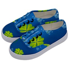 Flower Shamrock Green Blue Sexy Kids  Classic Low Top Sneakers