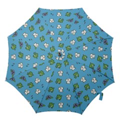 Frog Ghost Rain Flower Green Animals Hook Handle Umbrellas (small)