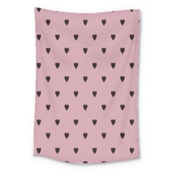 Love Black Pink Valentine Large Tapestry by Mariart