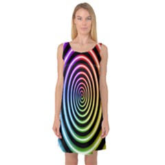 Hypnotic Circle Rainbow Sleeveless Satin Nightdress by Mariart