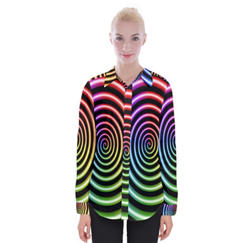 Hypnotic Circle Rainbow Womens Long Sleeve Shirt by Mariart