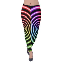 Hypnotic Circle Rainbow Velvet Leggings