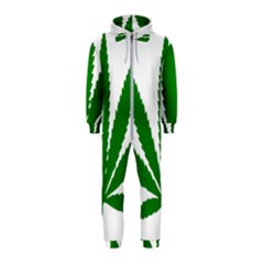 Marijuana Weed Drugs Neon Cannabis Green Leaf Sign Hooded Jumpsuit (kids) by Mariart