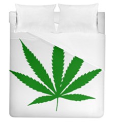 Marijuana Weed Drugs Neon Cannabis Green Leaf Sign Duvet Cover (queen Size) by Mariart