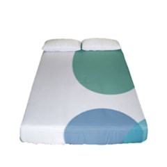 Polka Dots Blue Green White Fitted Sheet (full/ Double Size) by Mariart