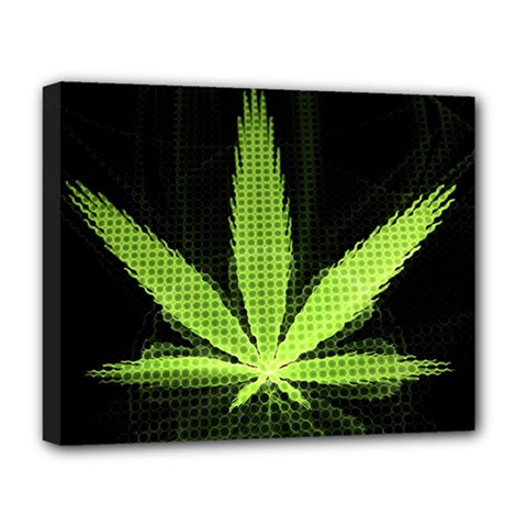 Marijuana Weed Drugs Neon Green Black Light Deluxe Canvas 20  X 16   by Mariart