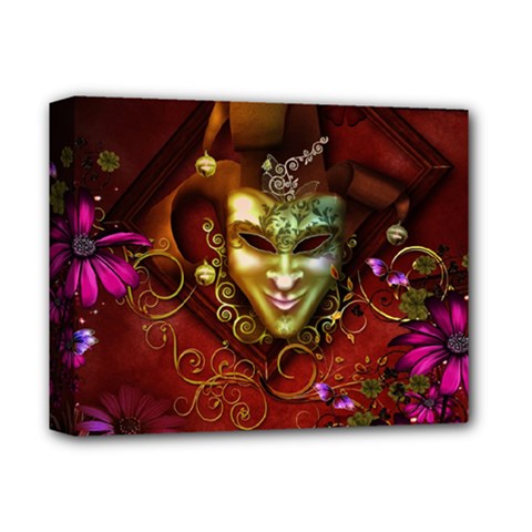 Wonderful Venetian Mask With Floral Elements Deluxe Canvas 14  X 11  by FantasyWorld7