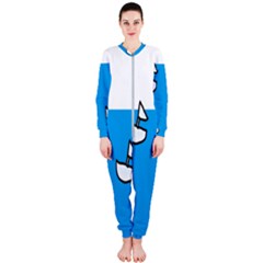 Ship Sea Beack Sun Blue Sky White Water Onepiece Jumpsuit (ladies)  by Mariart
