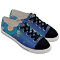 Flower Blue Floral Sunflower Star Polka Dots Sexy Men s Low Top Canvas Sneakers View3