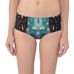 Temple Of Yoga In Light Peace And Human Namaste Style Mid-waist Bikini Bottoms by pepitasart