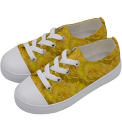 Summer Yellow Roses Dancing In The Season Kids  Low Top Canvas Sneakers by pepitasart