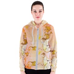 Wonderful Floral Design In Soft Colors Women s Zipper Hoodie by FantasyWorld7