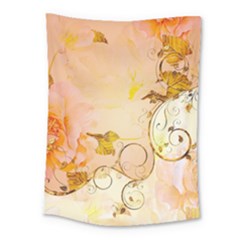 Wonderful Floral Design In Soft Colors Medium Tapestry by FantasyWorld7