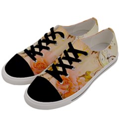Wonderful Floral Design In Soft Colors Men s Low Top Canvas Sneakers by FantasyWorld7
