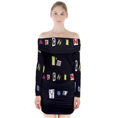 I Am Watching You Long Sleeve Off Shoulder Dress by Valentinaart