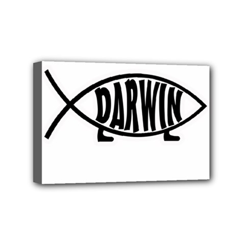 Darwin Fish Mini Canvas 6  X 4  by Valentinaart