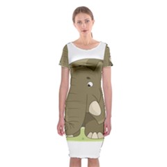 Cute Elephant Classic Short Sleeve Midi Dress by Valentinaart