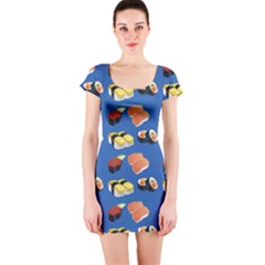 Sushi Pattern Short Sleeve Bodycon Dress by Valentinaart