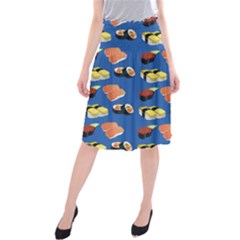 Sushi Pattern Midi Beach Skirt by Valentinaart