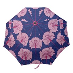 Beautiful Art Nouvea Floral Pattern Folding Umbrellas by NouveauDesign