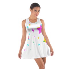Star Triangle Space Rainbow Cotton Racerback Dress by Alisyart