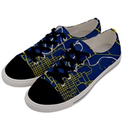 Map Art City Linbe Yellow Blue Men s Low Top Canvas Sneakers
