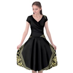 Art Nouvea Antigue Cap Sleeve Wrap Front Dress by NouveauDesign