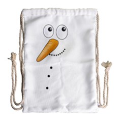 Cute Snowman Drawstring Bag (large) by Valentinaart