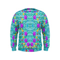 Season For Roses And Polka Dots Kids  Sweatshirt by pepitasart