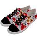 Flower Red Rose Star Floral Yellow Black Leaf Men s Low Top Canvas Sneakers View2