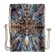 Iron Glass Space Light Drawstring Bag (large) by Mariart