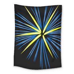 Fireworks Blue Green Black Happy New Year Medium Tapestry by Mariart