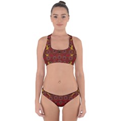 Pumkins  In  Gold And Candles Smiling Cross Back Hipster Bikini Set by pepitasart