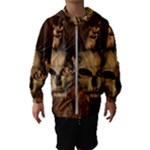 Awesome Skull With Rat On Vintage Background Hooded Wind Breaker (Kids)