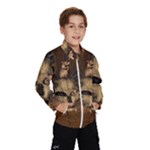 Awesome Skull With Rat On Vintage Background Wind Breaker (Kids)