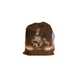Awesome Skull With Rat On Vintage Background Drawstring Pouches (XS) 
