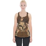 Awesome Skull With Rat On Vintage Background Piece Up Tank Top