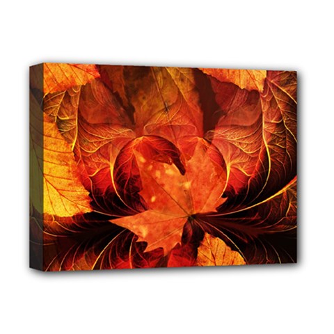 Ablaze With Beautiful Fractal Fall Colors Deluxe Canvas 16  X 12   by jayaprime