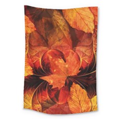 Ablaze With Beautiful Fractal Fall Colors Large Tapestry by jayaprime