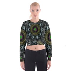Leaf Earth And Heart Butterflies In The Universe Cropped Sweatshirt by pepitasart