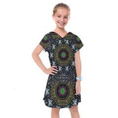 Leaf Earth And Heart Butterflies In The Universe Kids  Drop Waist Dress by pepitasart