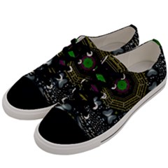 Leaf Earth And Heart Butterflies In The Universe Men s Low Top Canvas Sneakers by pepitasart