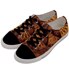 Beautiful Gold And Brown Honeycomb Fractal Beehive Men s Low Top Canvas Sneakers by jayaprime