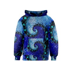 Nocturne Of Scorpio, A Fractal Spiral Painting Kids  Pullover Hoodie by jayaprime